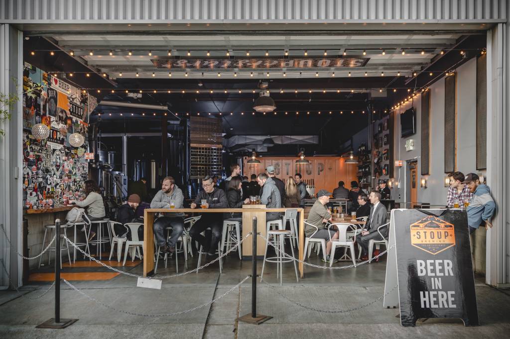 Outside looking in at Stoup Brewery